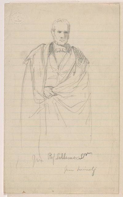 Zeichnung, Prof. Benjamin Silliman, Sr. stehend; Links: Prof. Benjamin Silliman, Sr. sitzend, 1858 von Daniel Huntington