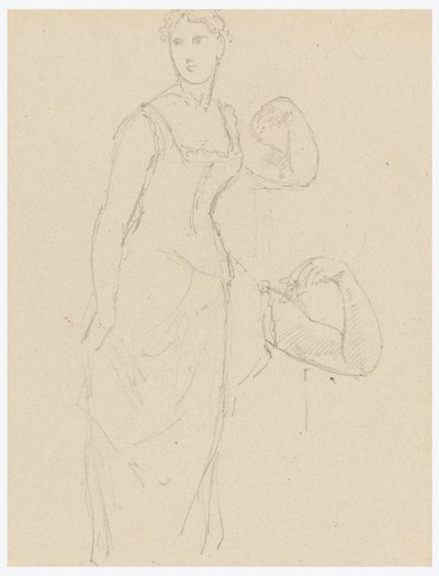 Zeichnung, Skizze für ein Porträt von Bella Worsham, 1878 von Daniel Huntington