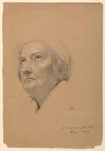 Studie für "Kommunion der Kranken", 1844 von Daniel Huntington