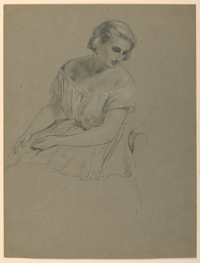 Studie für "Martha Washington Empfang" von Daniel Huntington