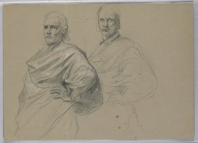 Zeichnung, Studie für "Titian zeigt, 1871–72" von Daniel Huntington