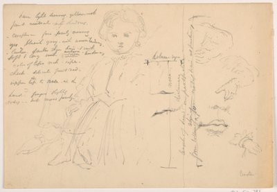 Das Kind Hugh Baxter stehend, Hand- und Lippenstudien, 1865 von Daniel Huntington
