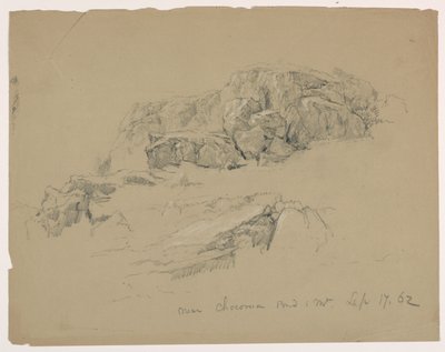 Felsvorsprung in der Nähe von Chocorua-Teich und -Berg von Daniel Huntington
