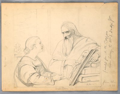 Studie für "Heilige Lektion" von Daniel Huntington