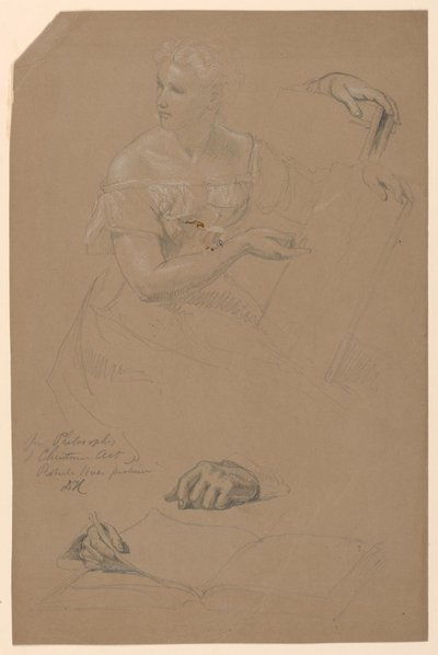 Studie einer Frau für "Philosophie und christliche Kunst" von Daniel Huntington