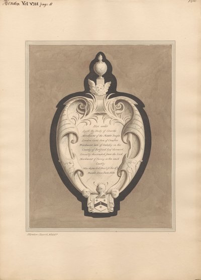 Denkmal für Charles Mordaunt aus der Kirche von Hendon von Daniel Lysons