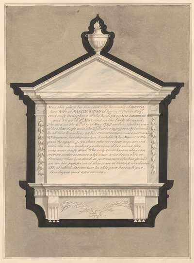 Denkmal für Mrs. Martha Whish, aus der Kirche von Stanwell von Daniel Lysons