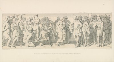 Morcar, gewählter Earl von Northumbria, anstelle von Tostig, Harold vermittelt mit den Nuneios der Wahl von Daniel Maclise