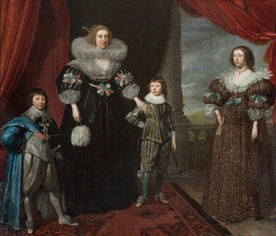Christian Bruce, Gräfin von Devonshire, und ihre Kinder, ca. 1629 von Daniel Mytens