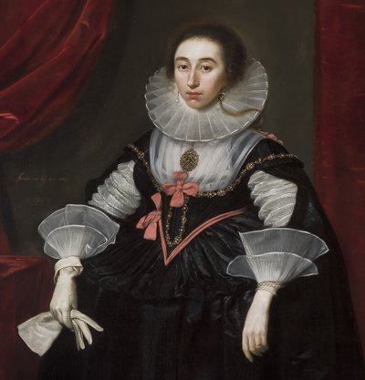 Detail des Porträts von Elizabeth Cavendish, 1624 (Detail) von Daniel Mytens