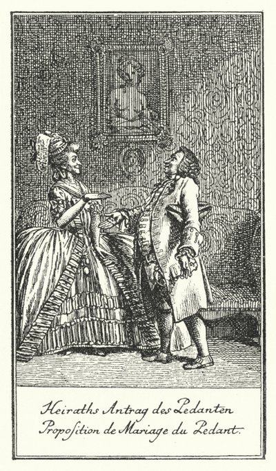 Heiratsantrag des Pedanten (Gravur) von Daniel Nikolaus (after) Chodowiecki