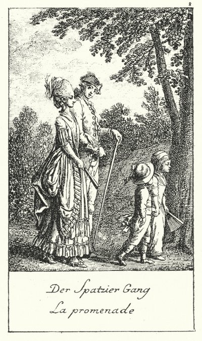 Der Spaziergang (Gravur) von Daniel Nikolaus (after) Chodowiecki