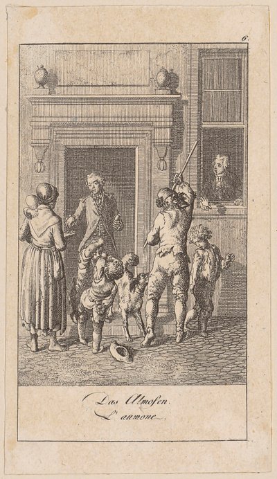 Almosen, Blatt 6 der Folge "Aufrichtigkeit und Heuchelei" von Daniel Nikolaus Chodowiecki