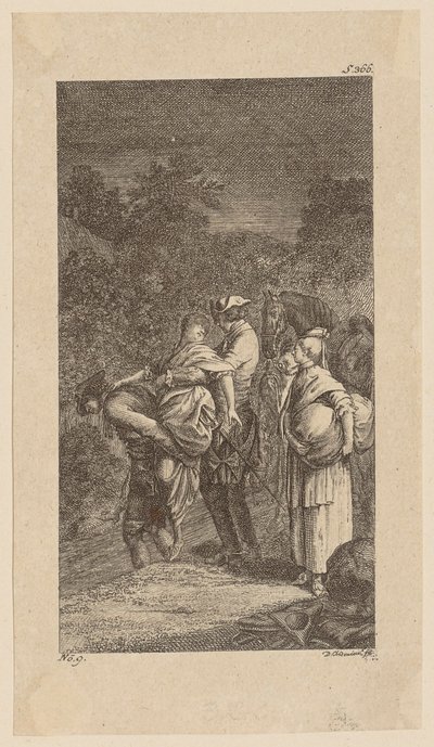 Entführung der Miss Martha Tilston und Alithea Landsoy, Blatt 8 aus "Leben Bemerkungen und Meinungen Johann Bunkels" von Daniel Nikolaus Chodowiecki