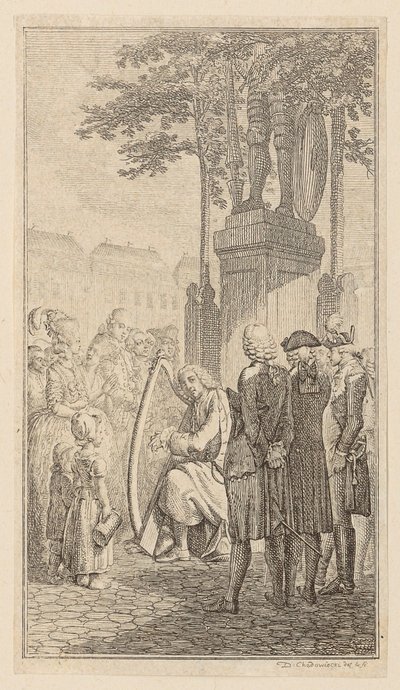 Minnesänger, Blatt 1 aus der ersten Ausgabe der "Gedichte von Gottfried August Bürger" von Daniel Nikolaus Chodowiecki