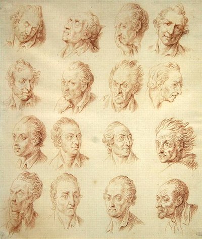 Studien von Gesichtsausdrücken von Daniel Nikolaus Chodowiecki