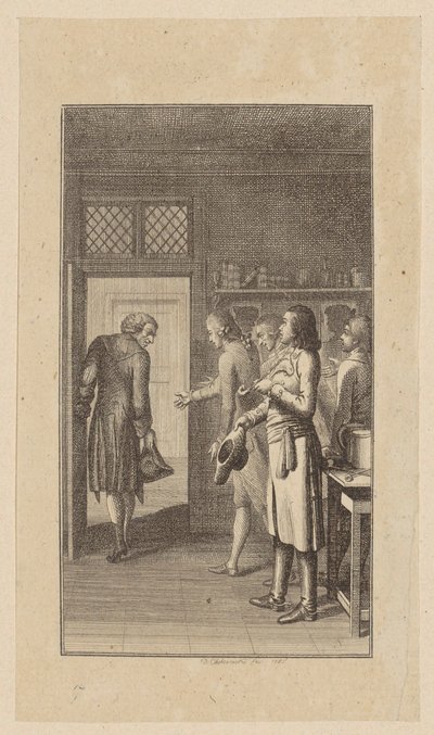 Titelkupfer zum Aufsatz "II. Ritter-Romane. Beschluss des immer in der Welt herumirrenden Judens" von Daniel Nikolaus Chodowiecki