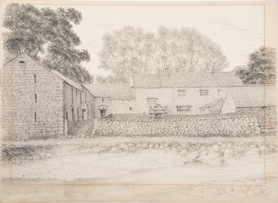 Merton Hall, Appleby, um 1916 (Kohle und Bleistift auf Karton) von Daniel Oliver