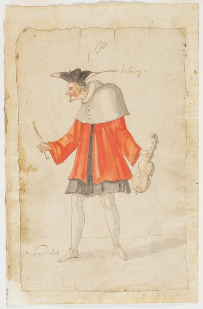 Ein Musiker aus dem Ballet du Serieux et du Grotesque, 1627 von Daniel Rabel
