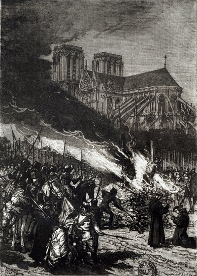 Verbrennung der Templer, Illustration aus 