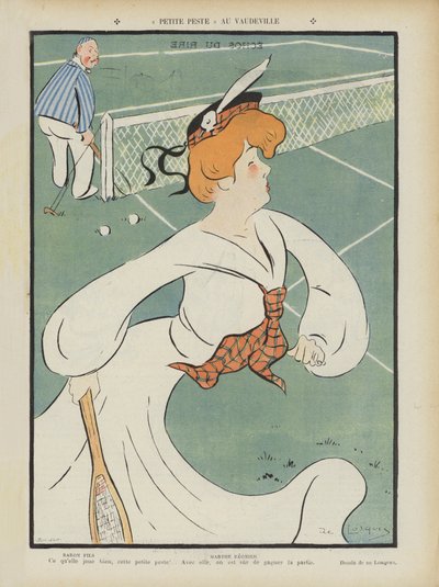 Marthe Regnier, französische Schauspielerin. Illustration für Le Rire von Daniel de Losques