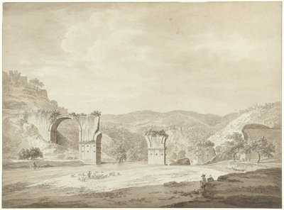 Ruine der Brücke von Augustus in Narni, Italien von Daniël Dupré