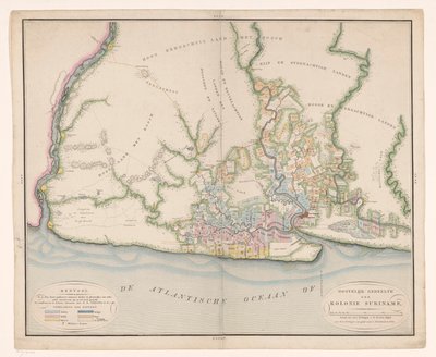 Teil einer Karte von Suriname von Daniël Veelwaard (I)
