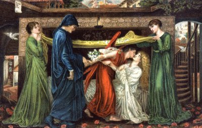 Dante Alighieri trifft Beatrice, ca. 1900 von Dante Gabriel (after) Rossetti