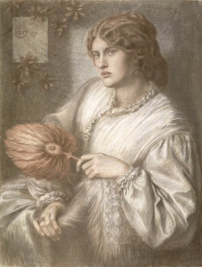 Frau mit einem Fächer, 1870 von Dante Gabriel Charles Rossetti