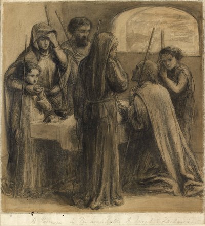 Ein Passahfest im Haushalt von Joseph und Zacharias, ca. 1850er Jahre von Dante Gabriel Rossetti