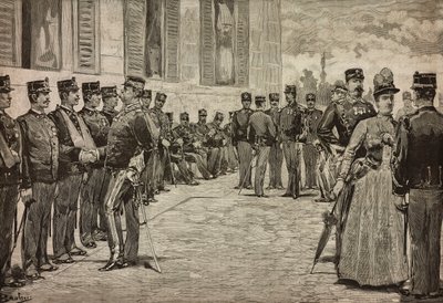 Überlebende von Dogali, Eritreischer Krieg, empfangen von Souveränen im Garten des Quirinals, Rom, Italien von Dante Paolocci