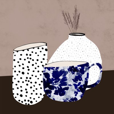 Moderne Vasen und Tasse von Danushka Abeygoda