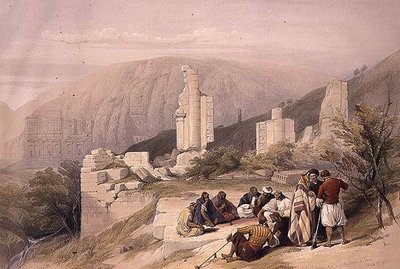 Überreste eines Triumphbogens in Petra, 8. März 1839, Tafel 100 aus Band III von 