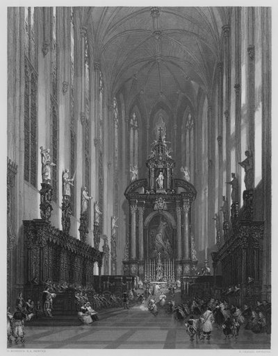 Die Kirche St. Paul in Antwerpen, nach dem Bild in der Vernon-Galerie von David (after) Roberts