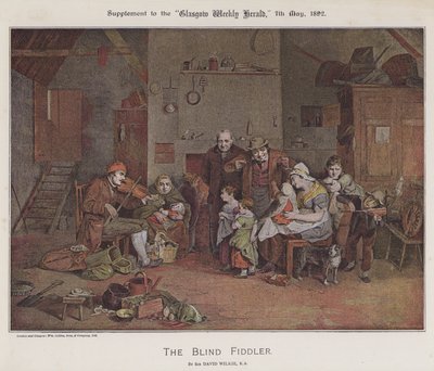 Der blinde Geiger von David (after) Wilkie