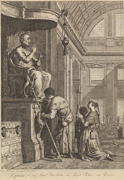 Pilger, die ihre Andacht in St. Peter in Rom verrichten von David Allan