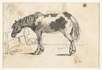 Stehendes Pferd und ein liegender Hund von David Alphonse de Sandoz Rollin