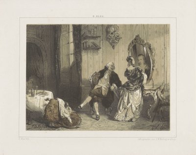 Mann und Frau in einem Interieur aus dem 18. Jahrhundert von David Bles