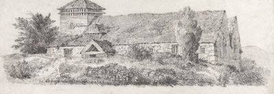 Llanfair Kirche, Nordwales für A Treatise on Landscape Painting and Effect in Water Colours von David Cox