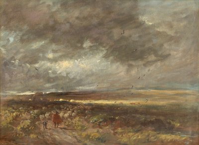 Moorlandschaft: Schäfer und Schafe von David Cox