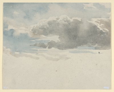Studie von Wolken (recto). Studie eines Holunderbuschs an einem Zaun (verso) von David Cox