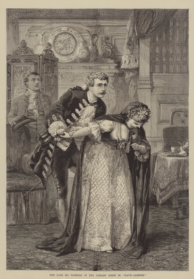 Der verstorbene Mr. Sothern in der Bibliotheksszene in David Garrick von David Henry Friston