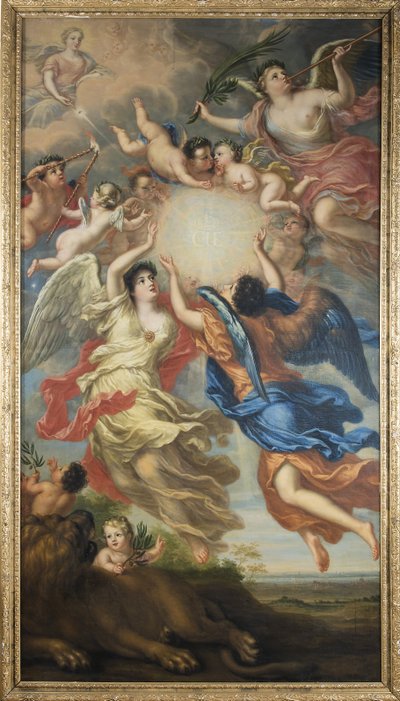 Allegorie von Karl XI. von Schweden und Ulrika Eleonora von Dänemark von David Klöcker Ehrenstrahl