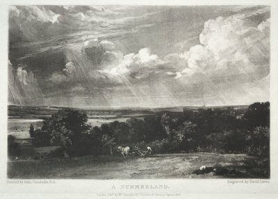 Verschiedene Landschaftsmotive, charakteristisch für die englische Landschaft...Ein Sommerland, 1831 von David Lucas