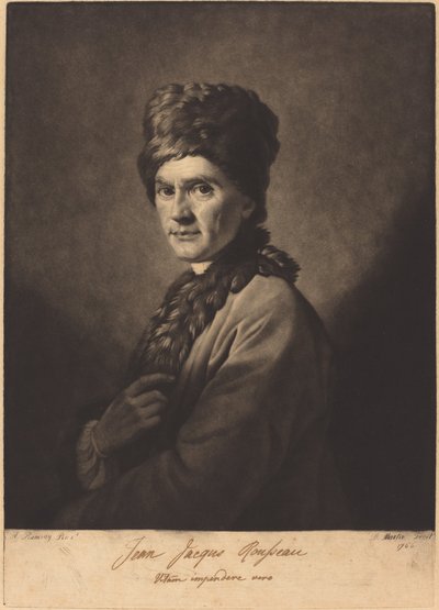 Jean Jacques Rousseau von David Martin after Allan Ramsay