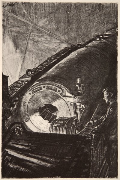 Nachtarbeit am Verschluss einer großen Kanone, Illustration aus 