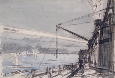 Suchscheinwerfer bei Scapa Flow von David Muirhead Bone
