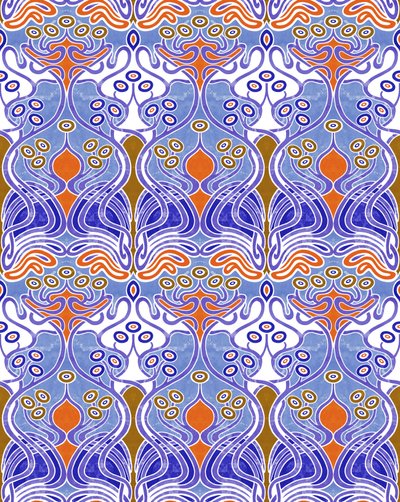 Beauclair Blau Orange von David Newton