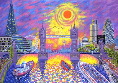 Sonnenuntergang: Pool von London, 2013 von David Newton