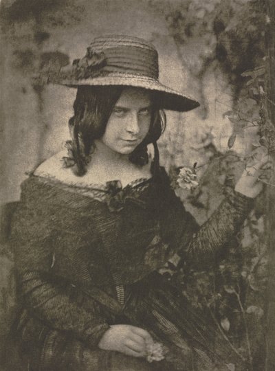 Mädchen mit Strohhut von David Octavius Hill